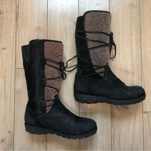 Women’s Saute Mouton Murielle Leather Suede and Wool Zip up tall boots size 36